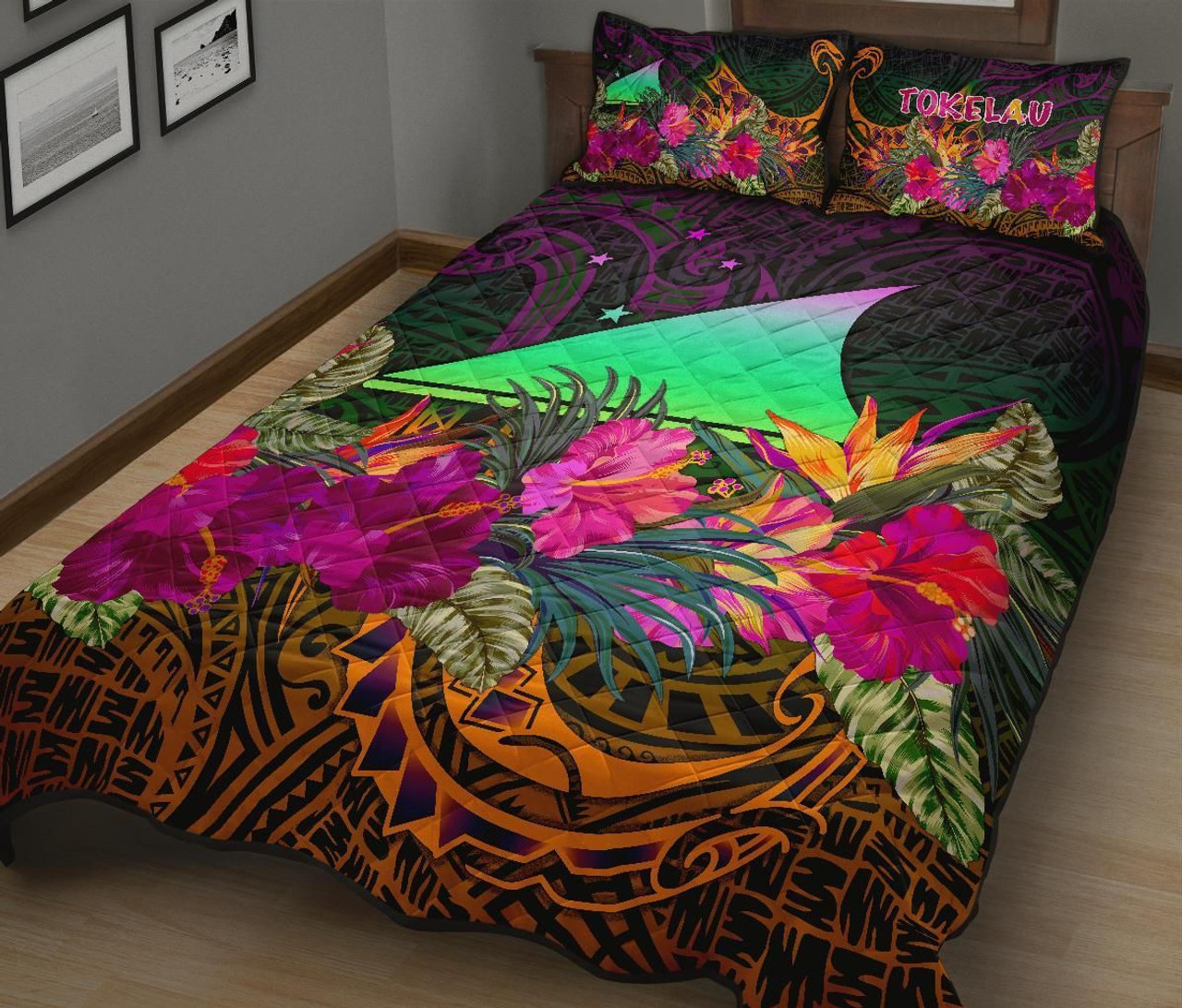 Tokelau Quilt Bed Set - Summer Hibiscus 2