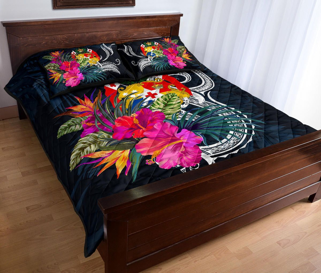 Tonga Polynesian Quilt Bed Set - Tropical Flower 2