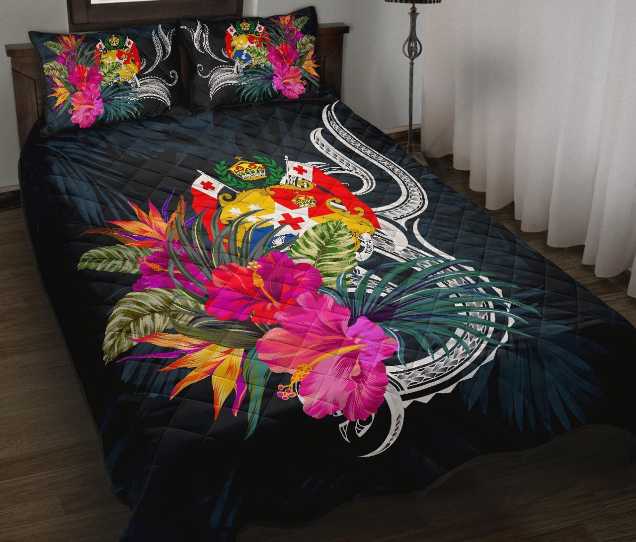 Tonga Polynesian Quilt Bed Set - Tropical Flower 3
