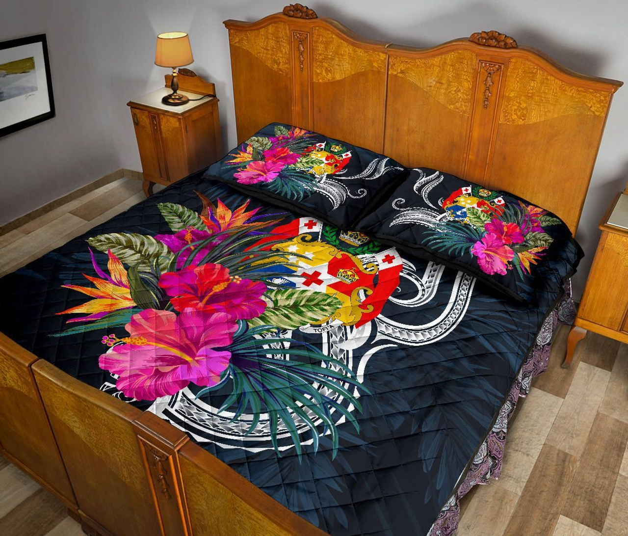 Tonga Polynesian Quilt Bed Set - Tropical Flower 4