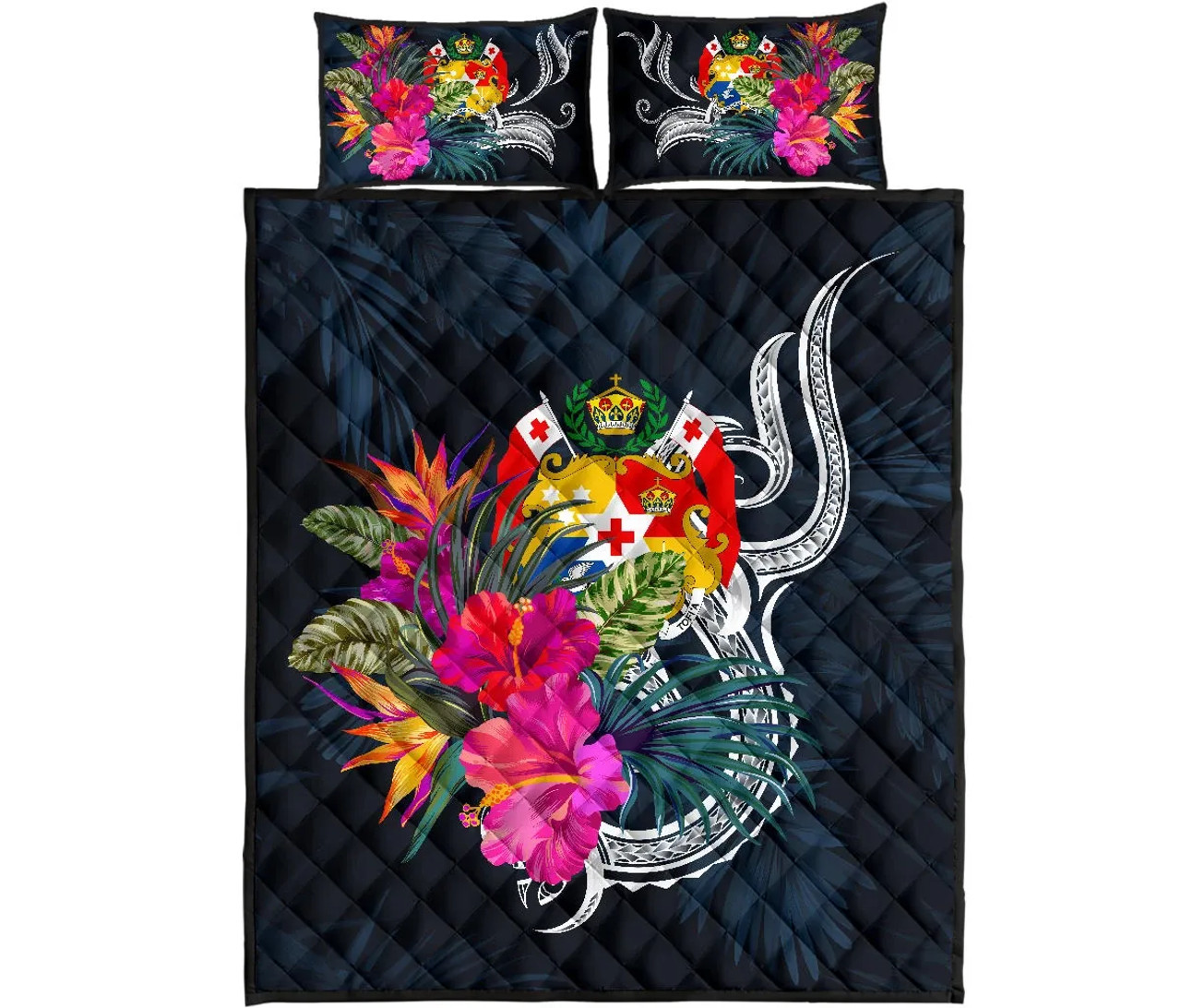 Tonga Polynesian Quilt Bed Set - Tropical Flower 5