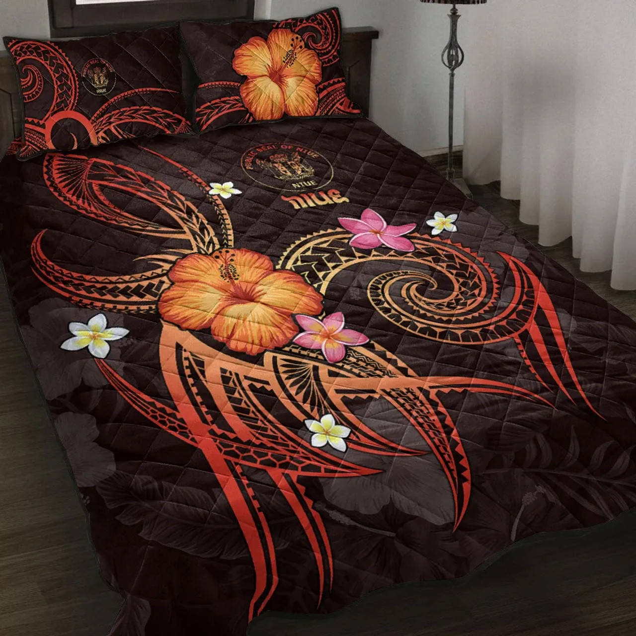 Niue Polynesian Quilt Bed Set - Legend of Niue (Red) 1