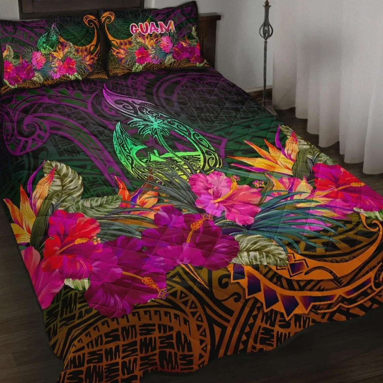 Guam Polynesian Quilt Bed Set - Summer Hibiscus 1