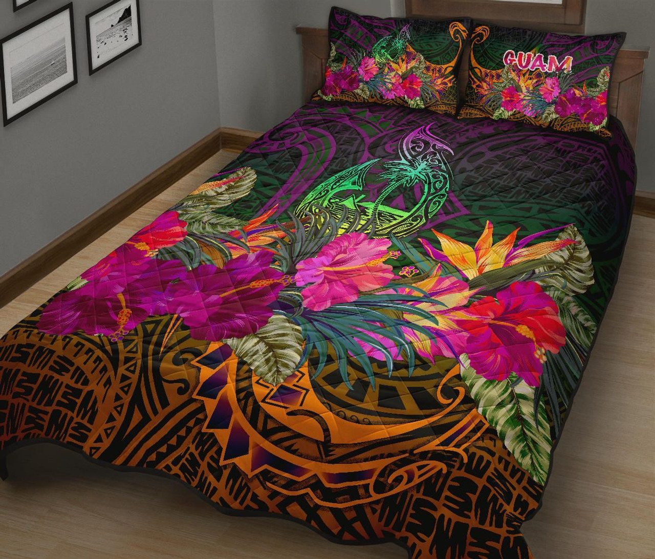 Guam Polynesian Quilt Bed Set - Summer Hibiscus 2