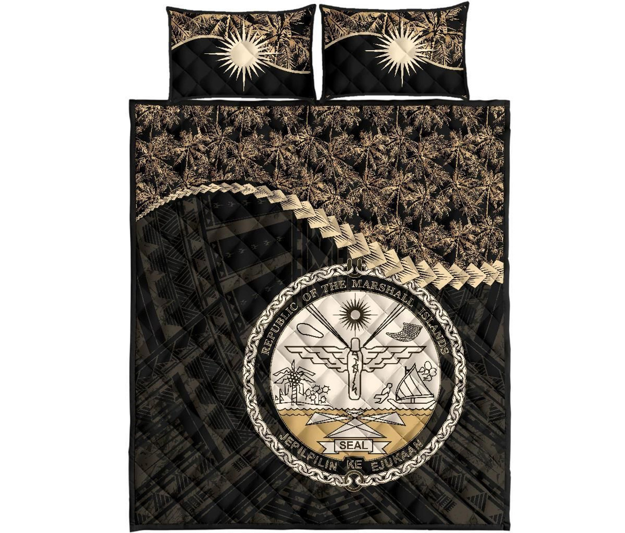 Marshall Islands Polynesian Quilt Bed Set Golden Coconut 1