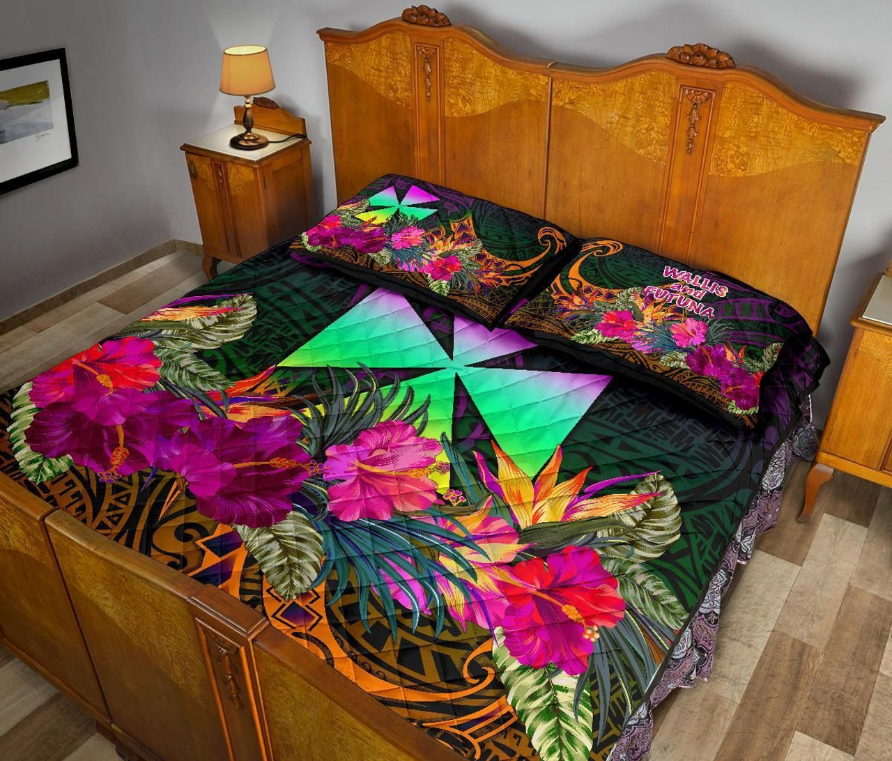 Wallis and Futuna Quilt Bed Set - Summer Hibiscus 4