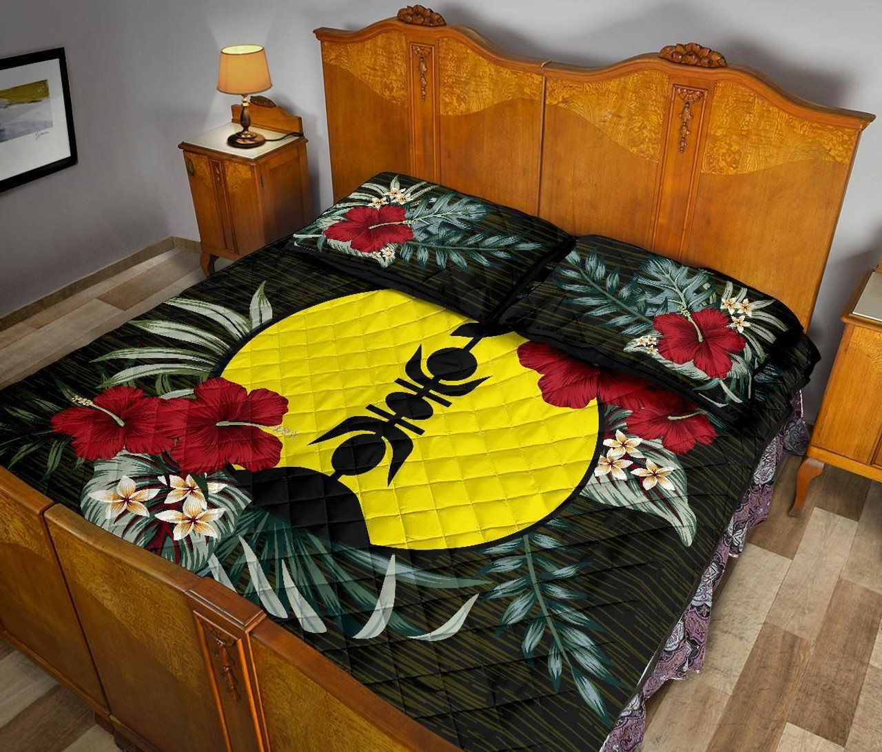 New Caledonia Polynesian Quilt Bed Set - Special Hibiscus 4