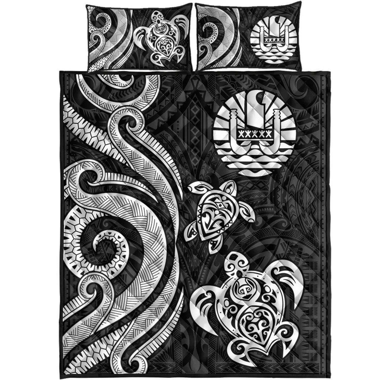 Tahiti Quilt Bed Set - White Tentacle Turtle 5