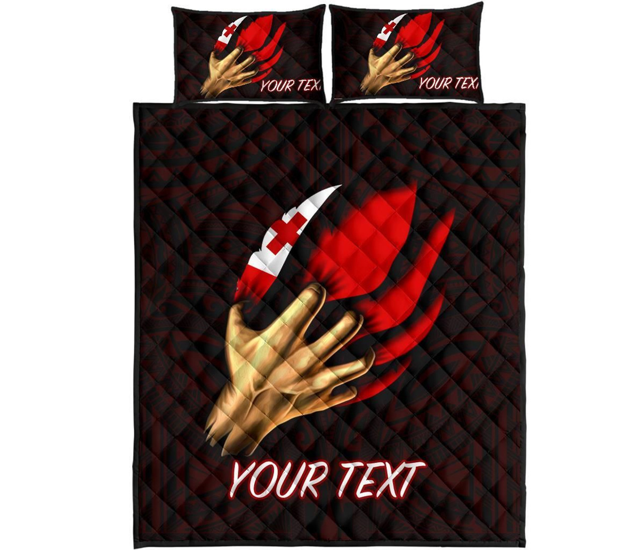 Tonga Personalised Quilt Bed Set - Tonga In Me (Red) 5