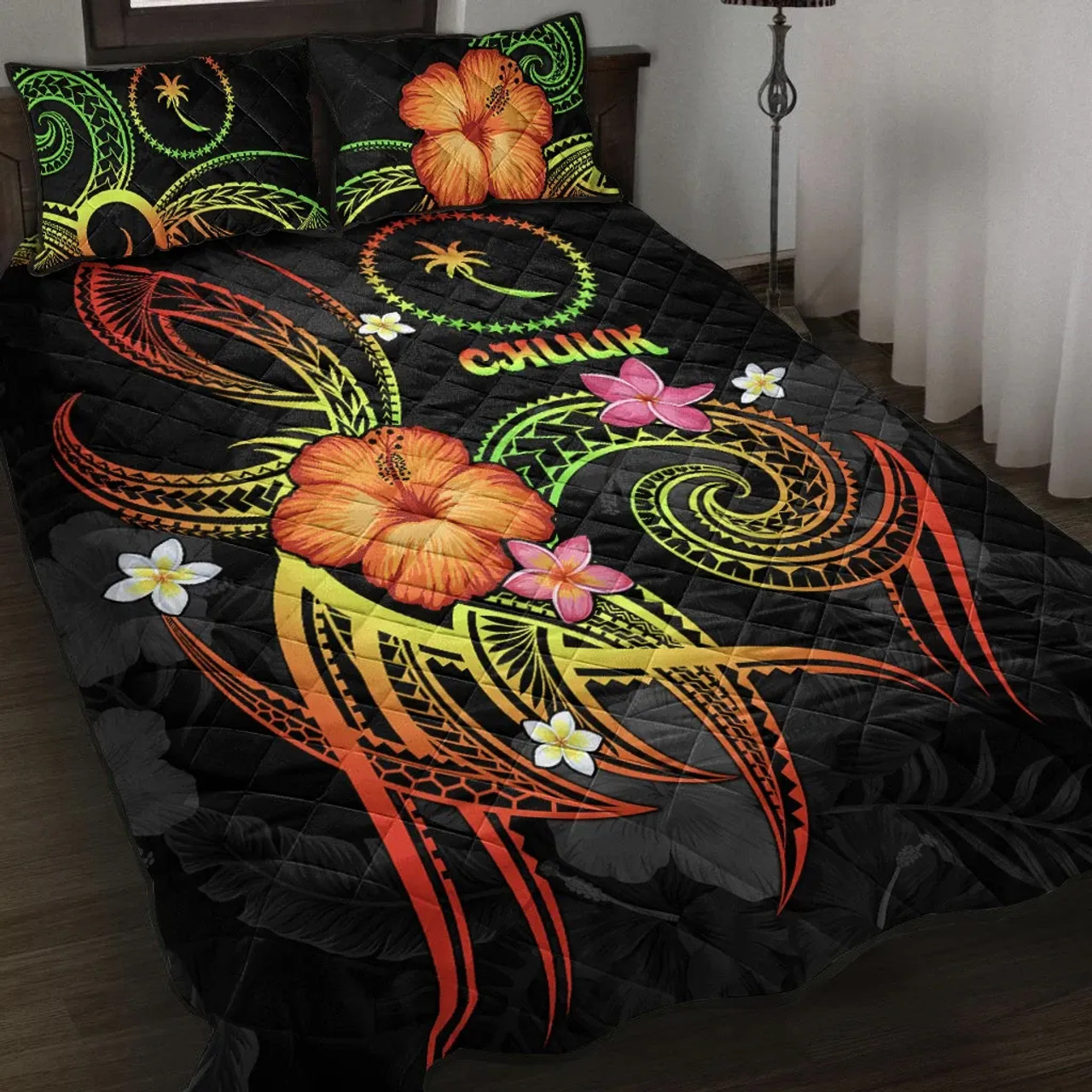 Chuuk Polynesian Quilt Bed Set - Legend of Chuuk (Reggae) 1