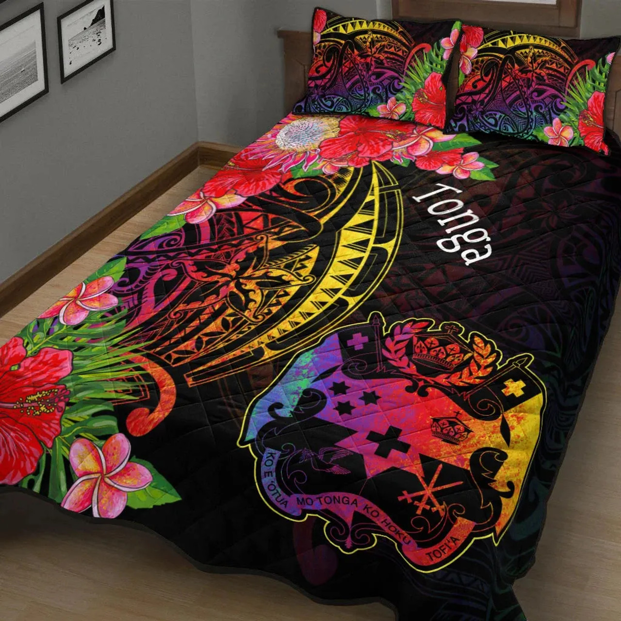 Tonga Quilt Bed Set - Tropical Hippie Style 5