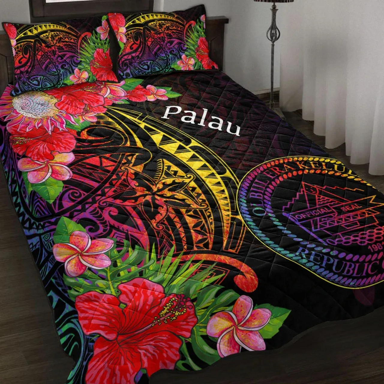 Palau Quilt Bed Set - Tropical Hippie Style 1