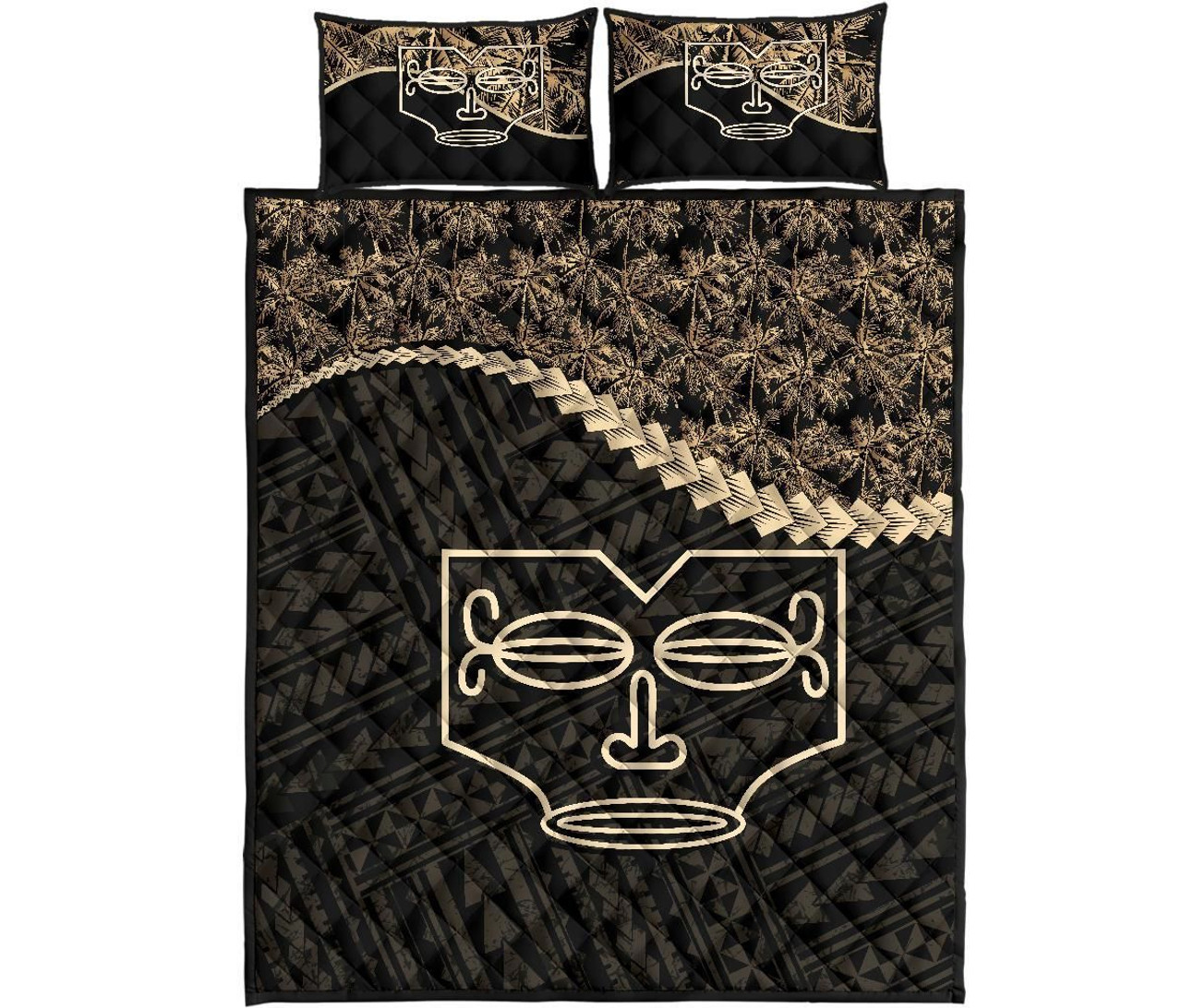 Marquesas Islands Polynesian Quilt Bed Set Golden Coconut 1