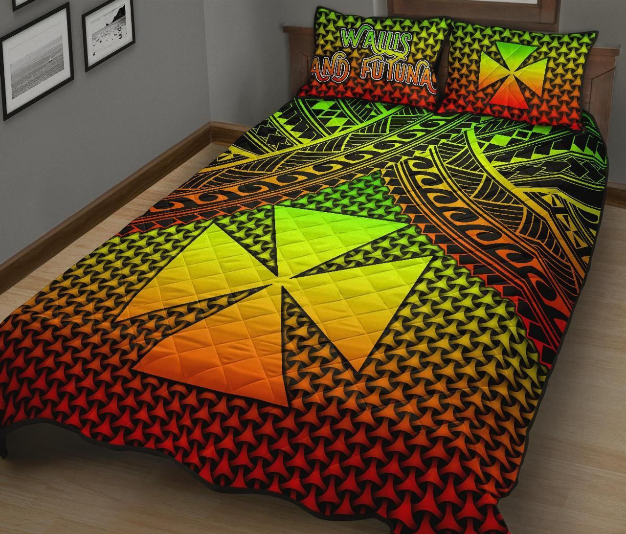 Polynesian Wallis and Futuna Quilt Bed Set - Reggae Vintage Polynesian Patterns 2