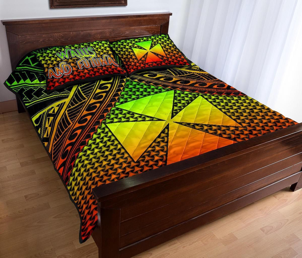 Polynesian Wallis and Futuna Quilt Bed Set - Reggae Vintage Polynesian Patterns 3