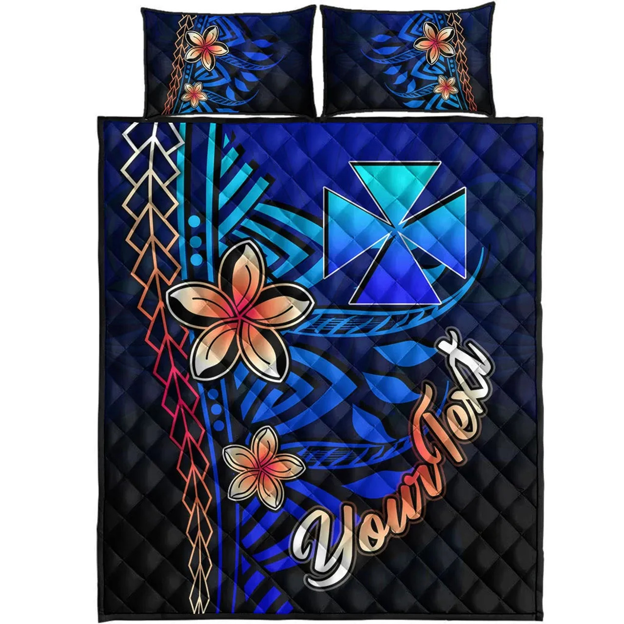 Wallis and Futuna Custom Personalised Quilt Bed Set - Vintage Tribal Mountain 5