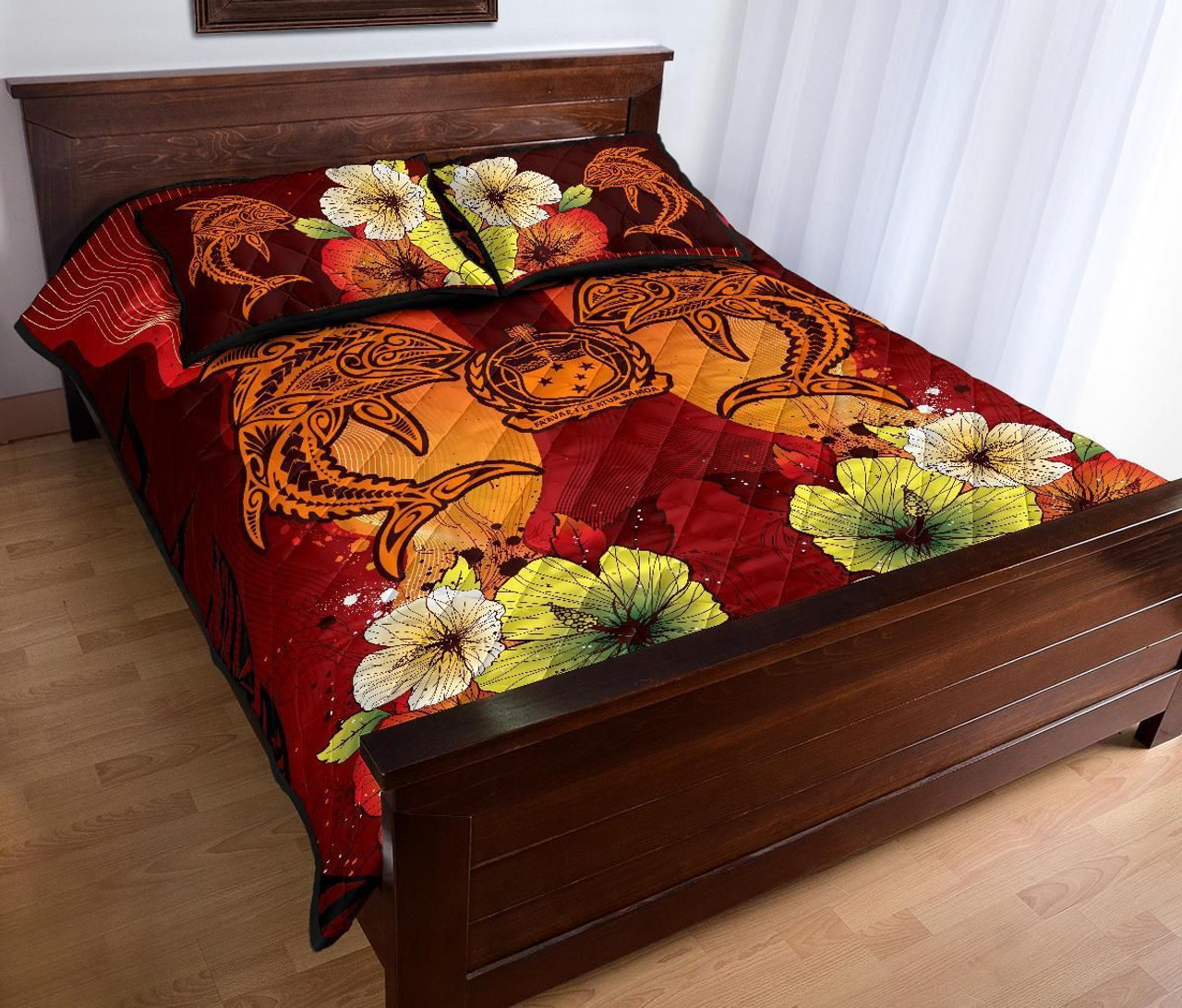 Samoa Custom Personalised Quilt Bed Sets - Tribal Tuna Fish 1