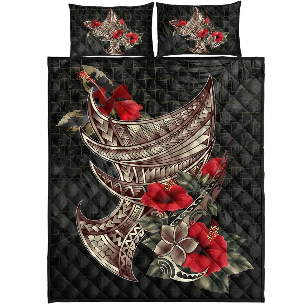 Polynesian Quilt Bed Set - Polynesian Tribal Vintage Style 4