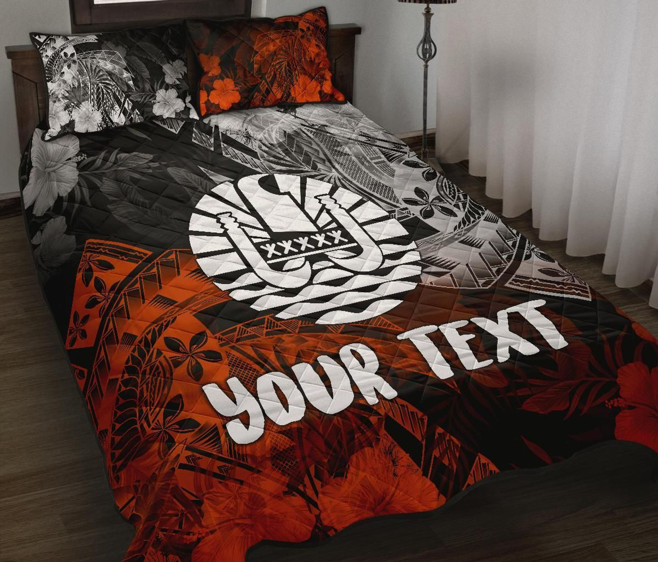 Tahiti Polynesian Personalised Quilt Bed Set - Vintage Polynesian Turtle 1
