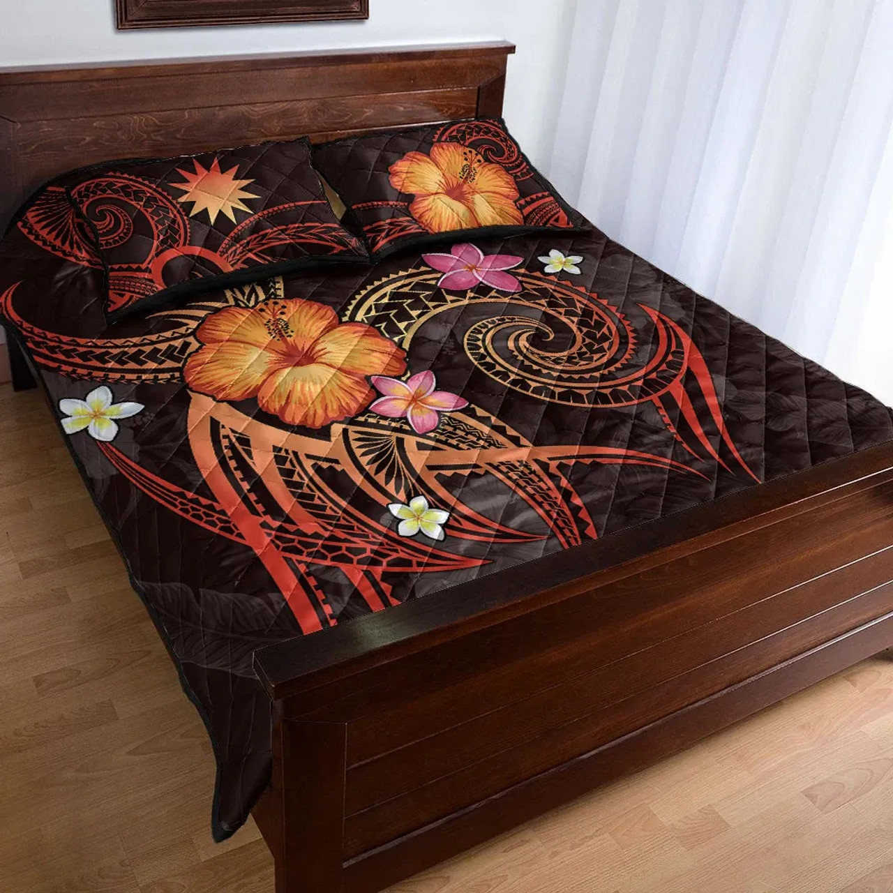 Nauru Polynesian Personalised Quilt Bed Set - Legend of Nauru (Red) 5
