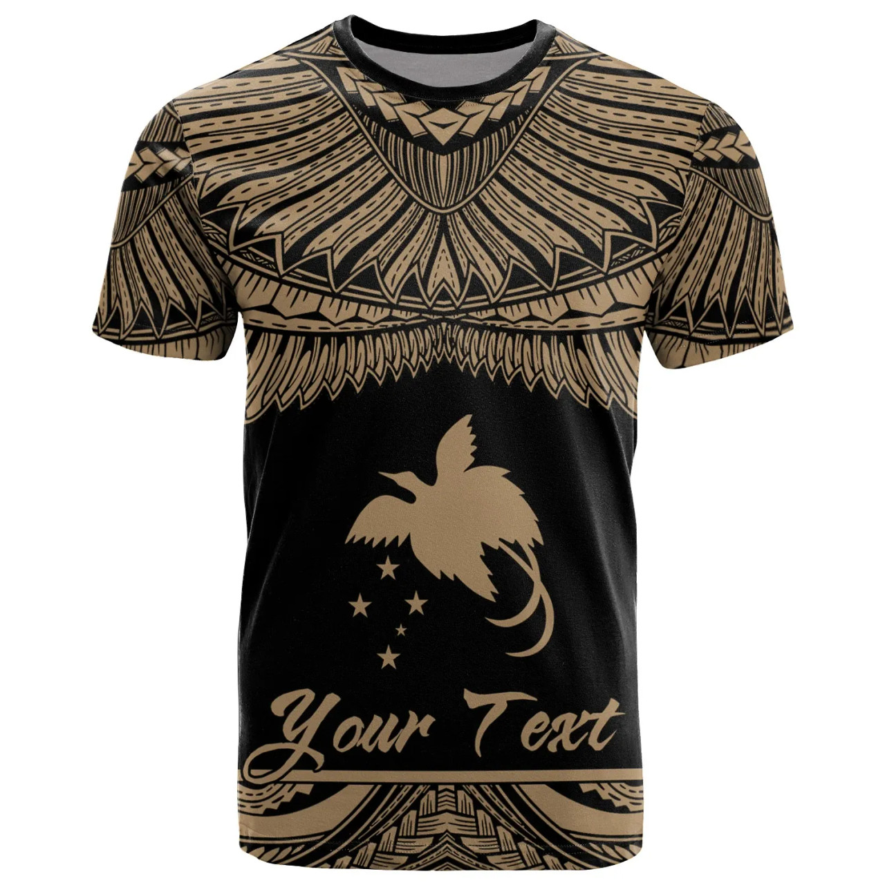 Papua New Guinea Polynesian Custom Personalised T-Shirt - Papua New Guinea Pride Gold Version 1