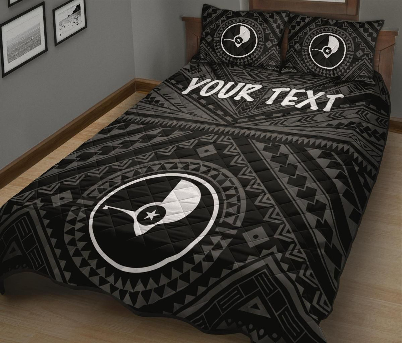 Yap Personalised Quilt Bed Set - Yap Seal With Polynesian Tattoo Style 2