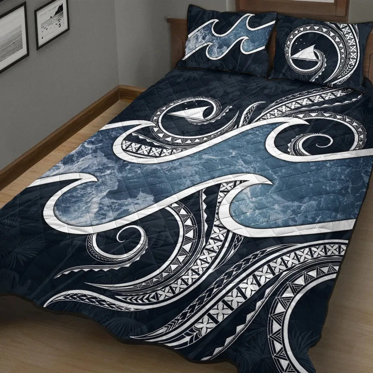 Tokelau Polynesian Quilt Bed Set - Ocean Style 4