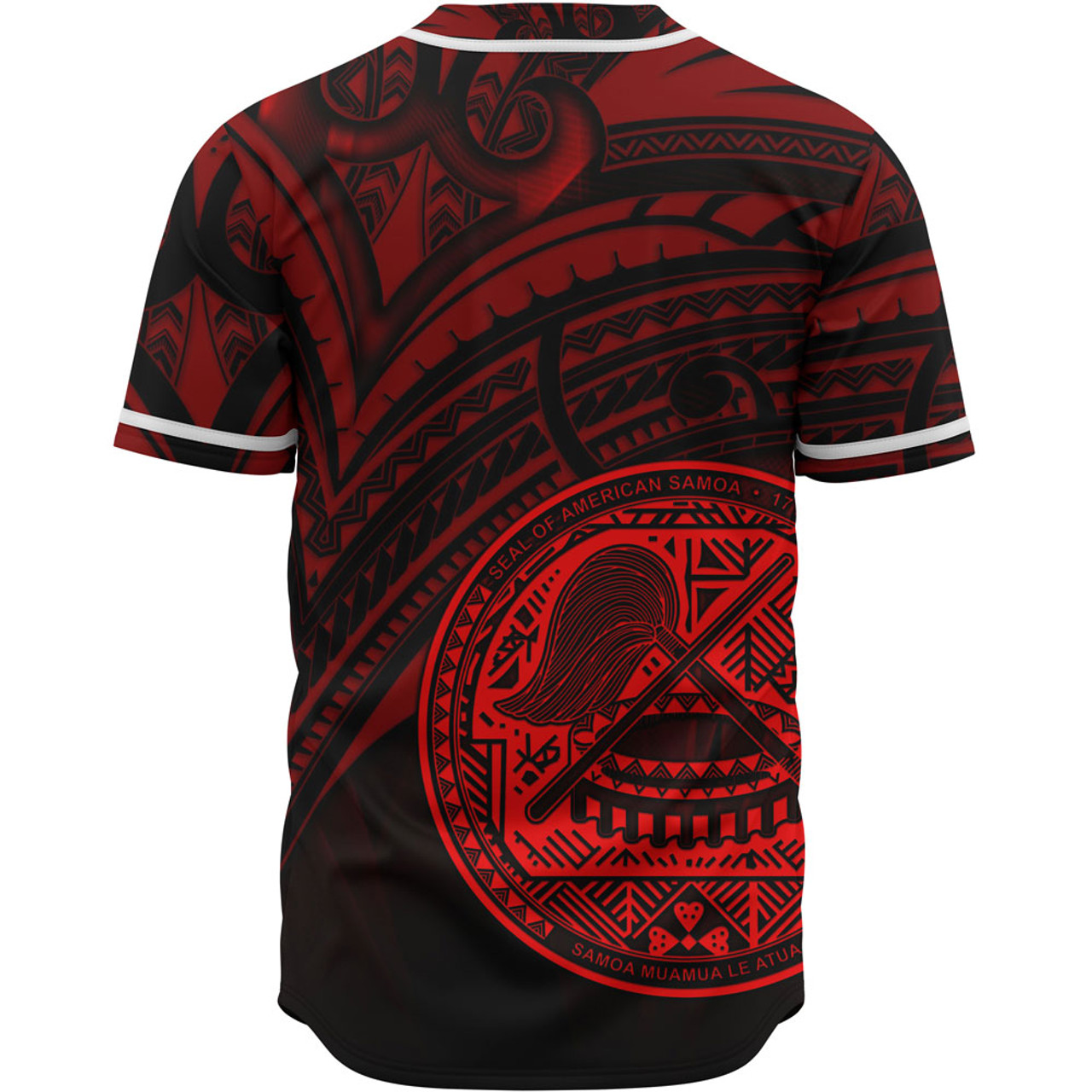 American Samoa Baseball Shirt - Red Color Cross Style