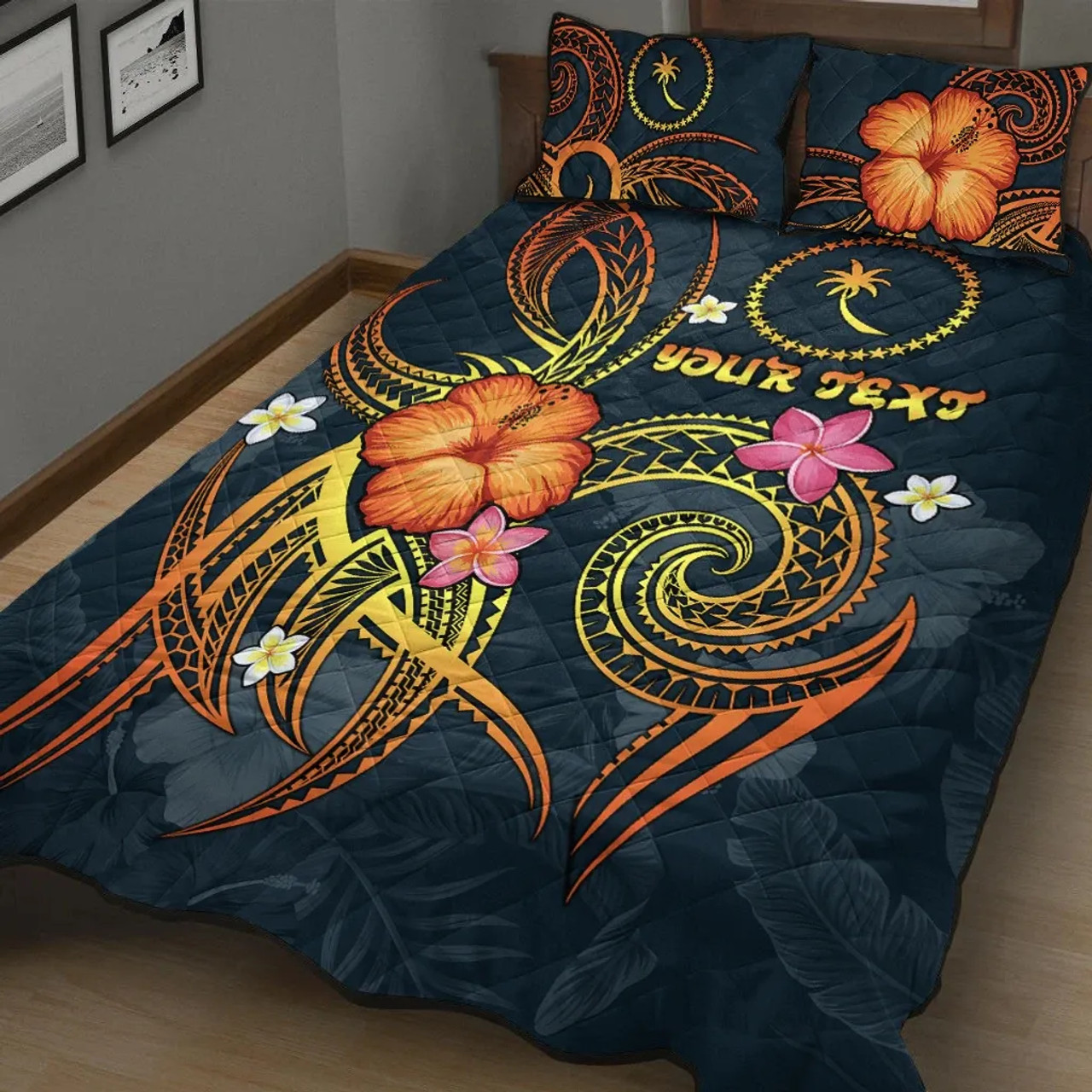 Chuuk Polynesian Personalised Quilt Bed Set - Legend of Chuuk (Blue) 3