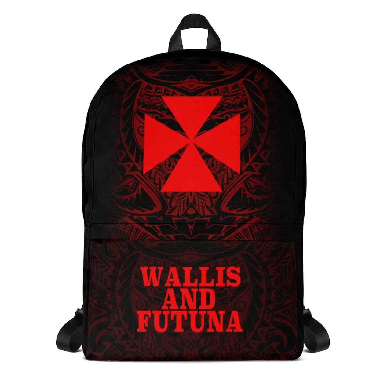 Wallis and Futuna Polynesian Backpack - Red Tribal Pattern 1