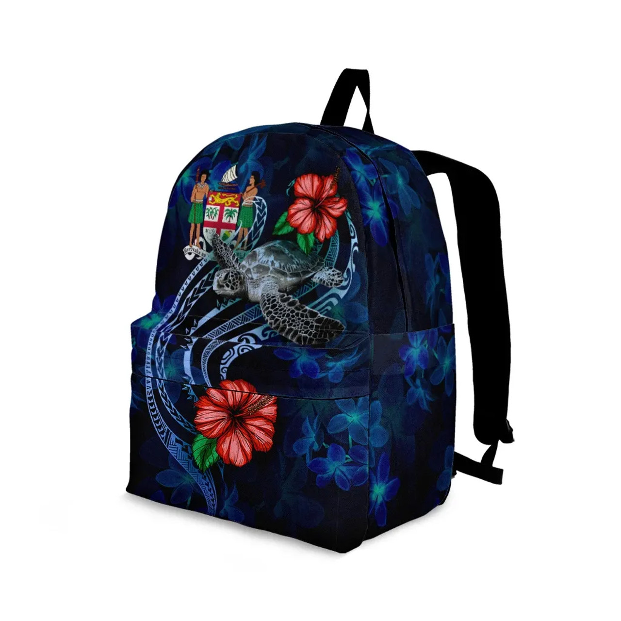 Fiji Polynesian Backpack - Blue Turtle Hibiscus 2