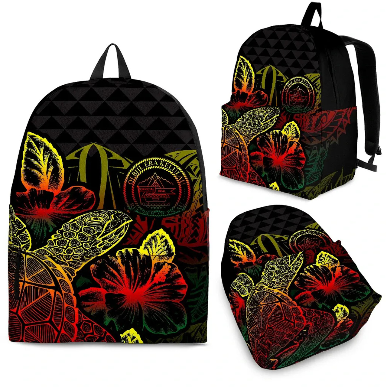 Palau Polynesian Backpack Turtle Hibiscus Reggae 1