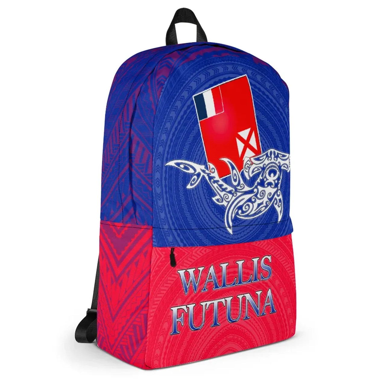Wallis And Futuna Backpack - Shark With Coat Of Arms 6