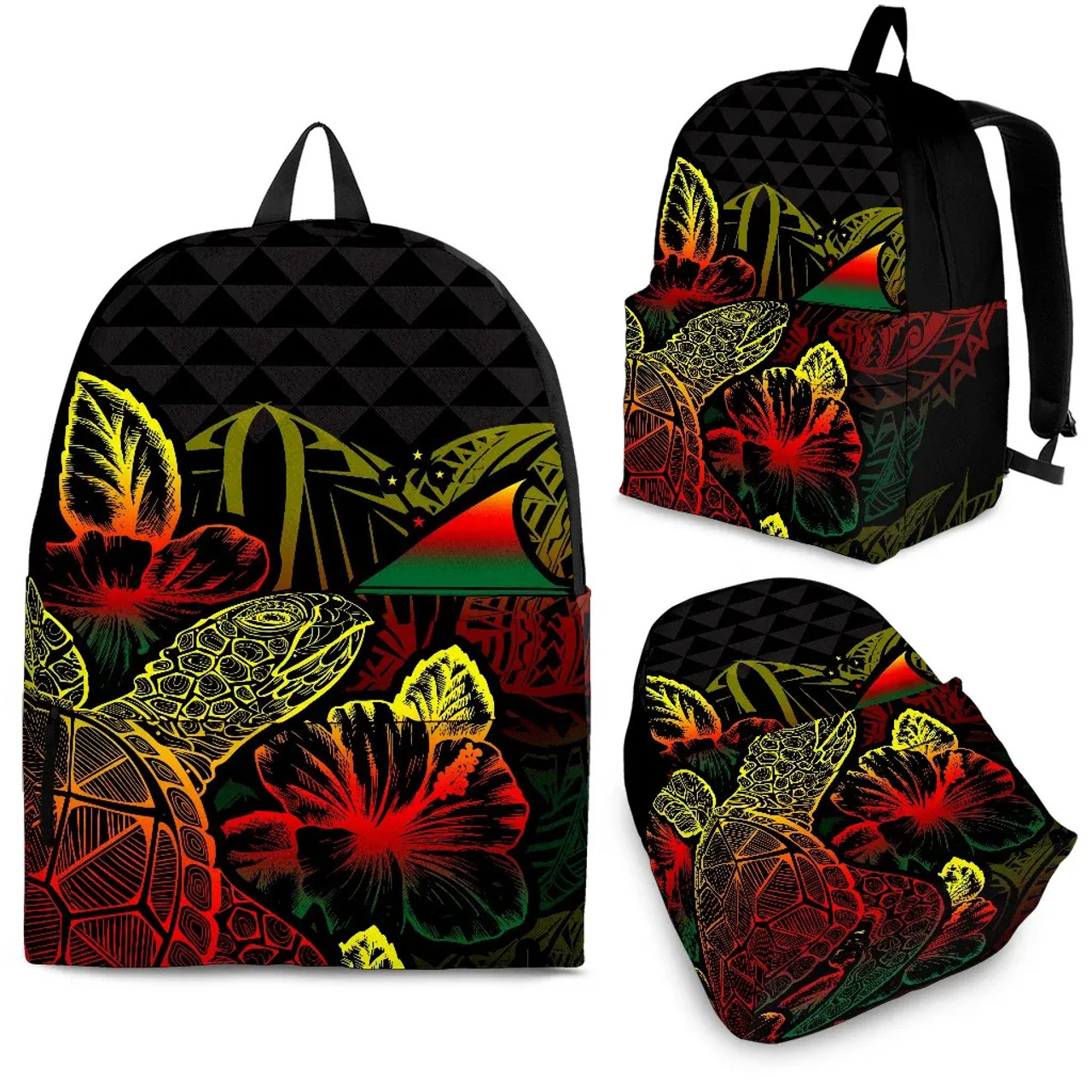 Tokelau Polynesian Backpack Turtle Hibiscus Reggae 1