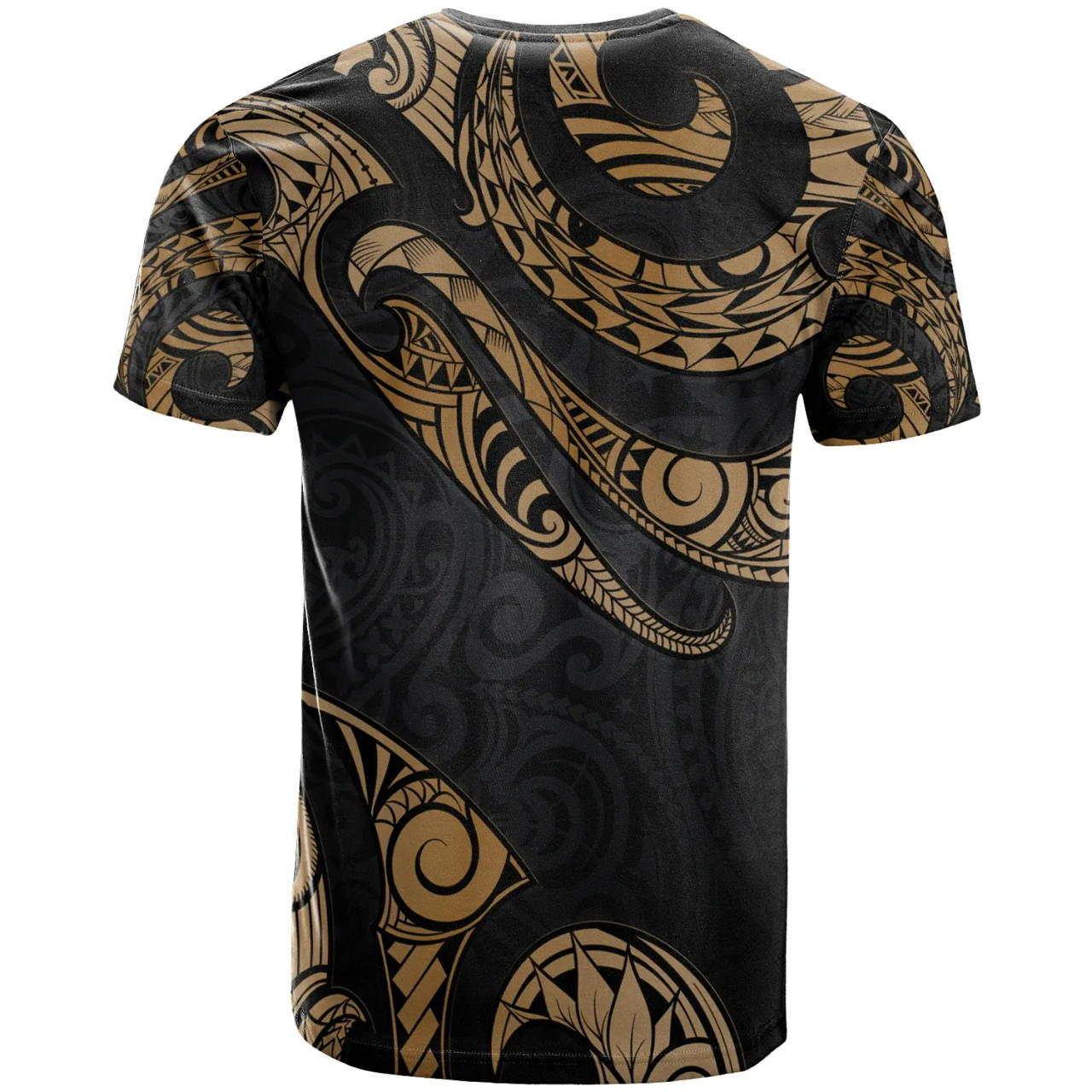 Tonga Polynesian Custom Personalised T-Shirt - Poly Tattoo Gold Version 2