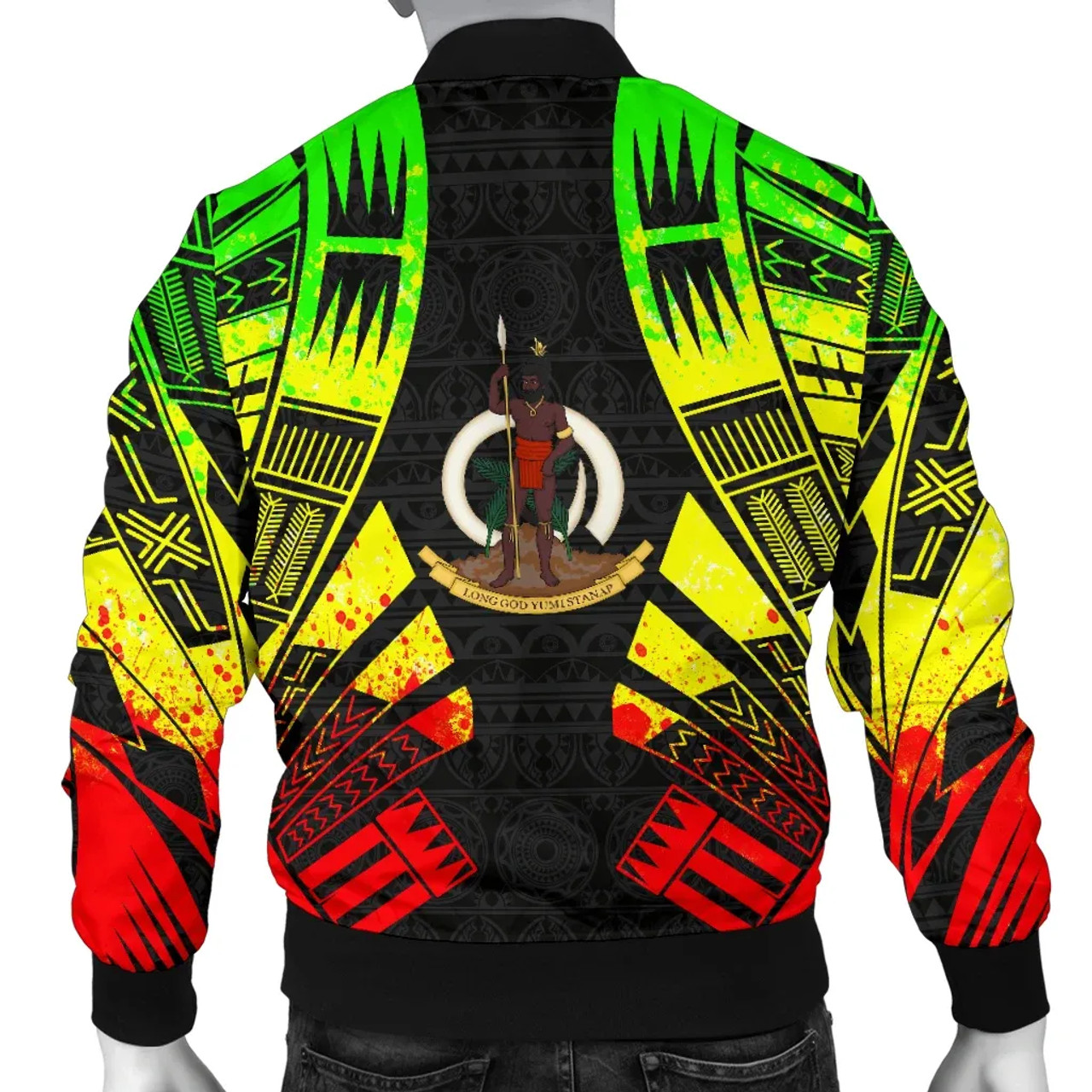 Vanuatu Bomber Jackets - Polynesian Tattoo Reggae 2