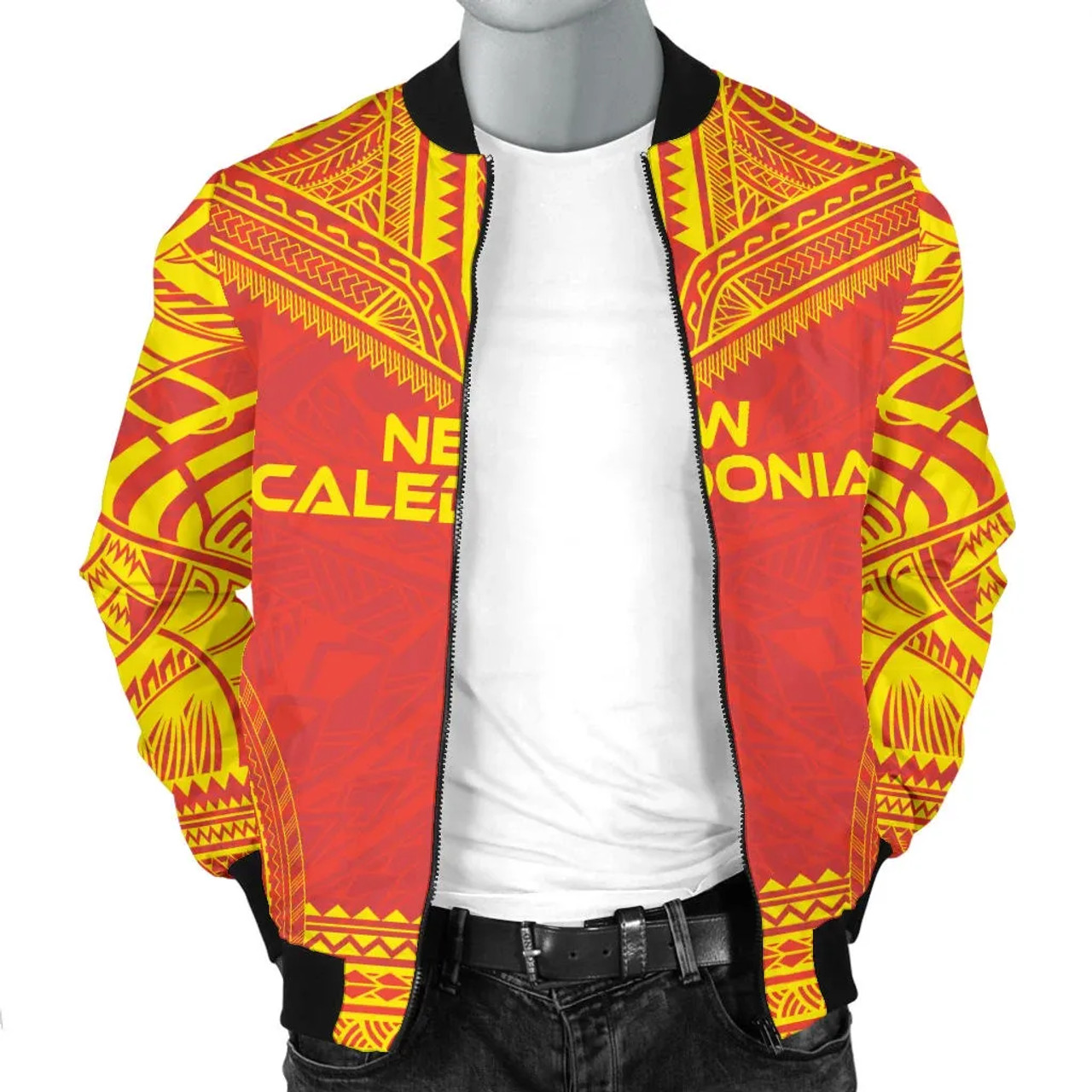 New Caledonia Flag Polynesian Chief Bomber Jacket 3