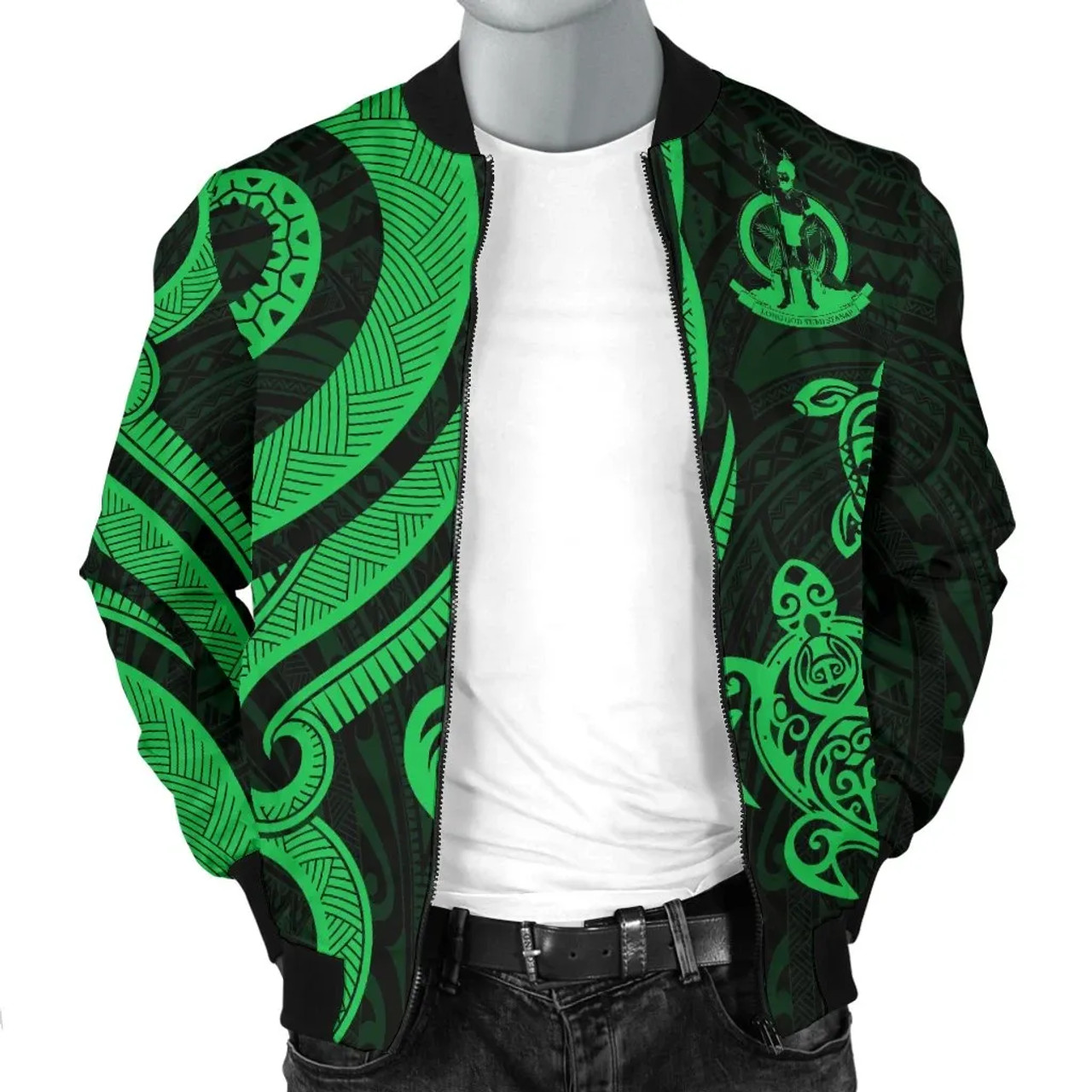 Vanuatu Bomber Jacket - Green Tentacle Turtle 3