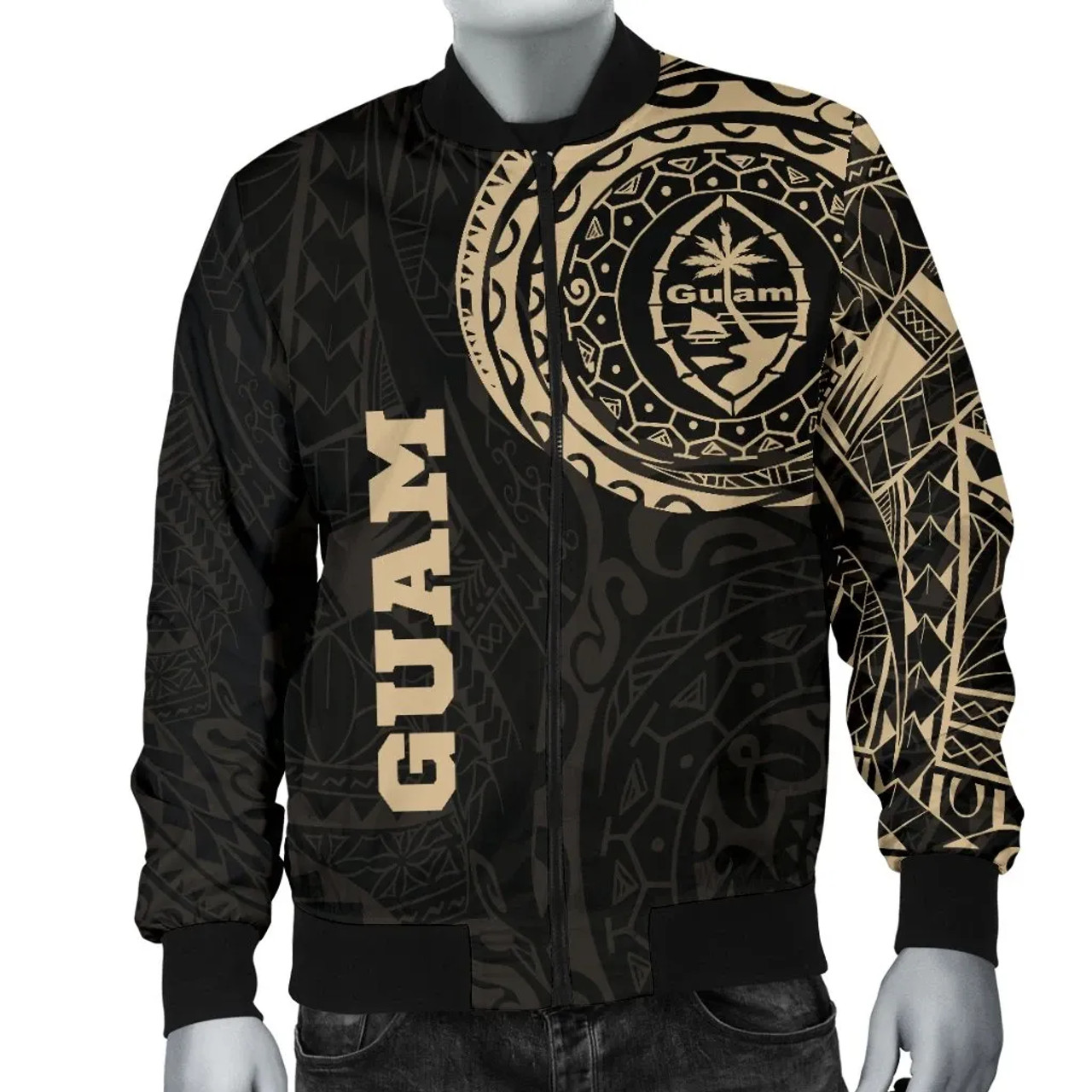 Guam in My Heart Polynesian Tattoo Style Bomber Jacket 4