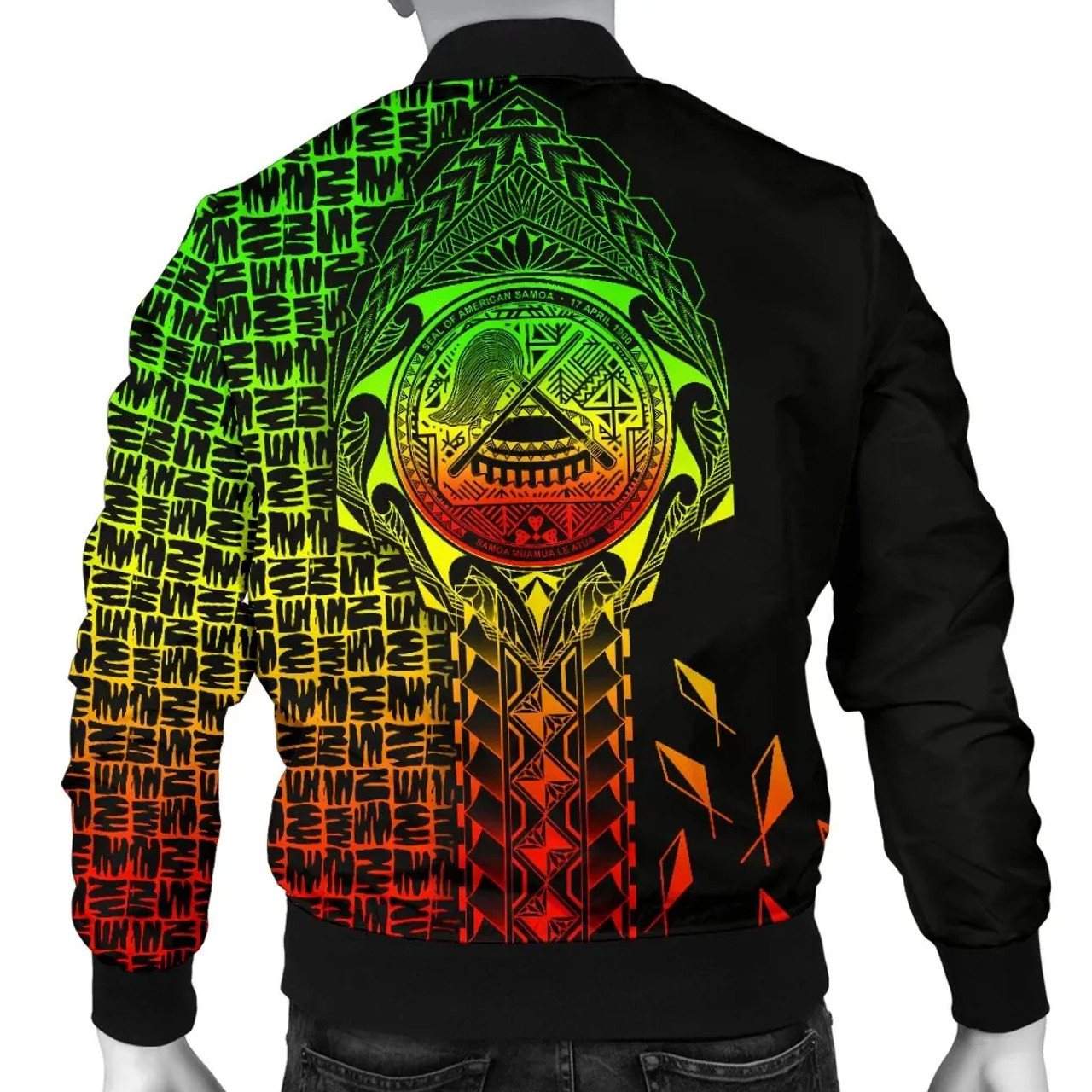 American Samoa Bomber Jacket - AS Seal Rocket Style (Reggae) 2