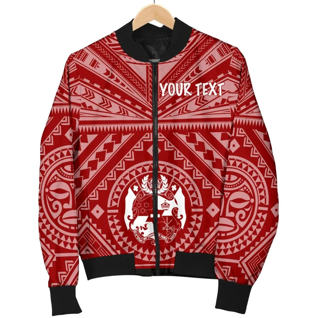 Tonga Personalised Bomber Jacket - Tonga Seal With Polynesian Tattoo Style (Red) 5