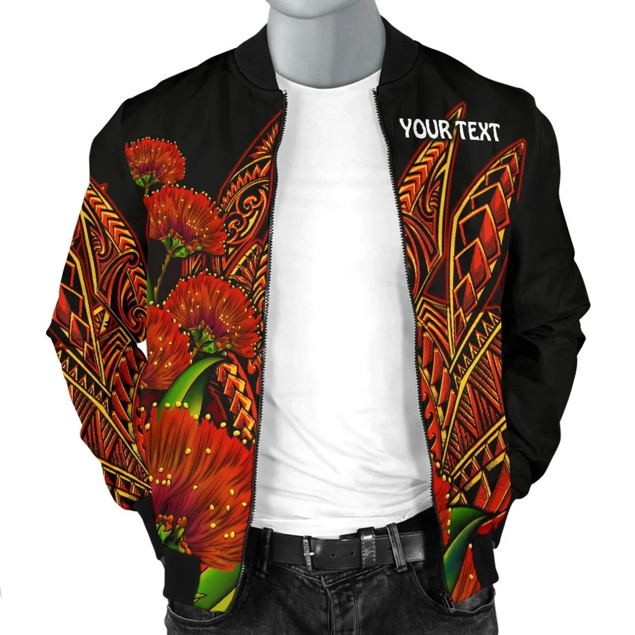 Polynesian Hawaii Personalised Bomber Jacket - Ohia Lehua 3