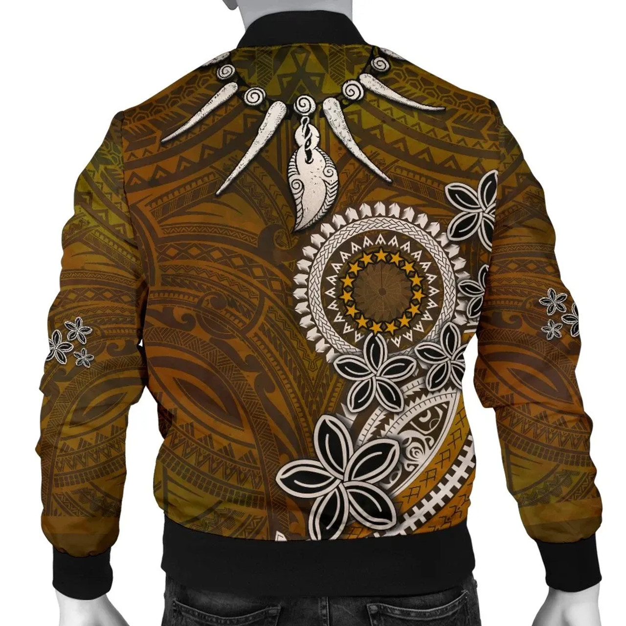 Cook Islands Bomber Jacket - Polynesian Boar Tusk 4