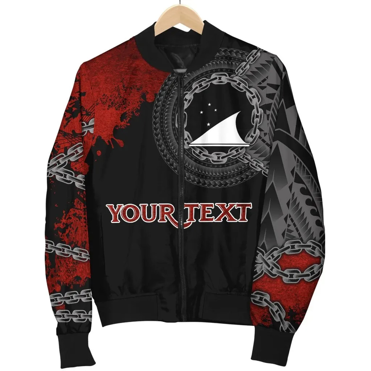 Tokelau Polynesian Personalised Bomber Jacket - Polynesian Chain Style 5