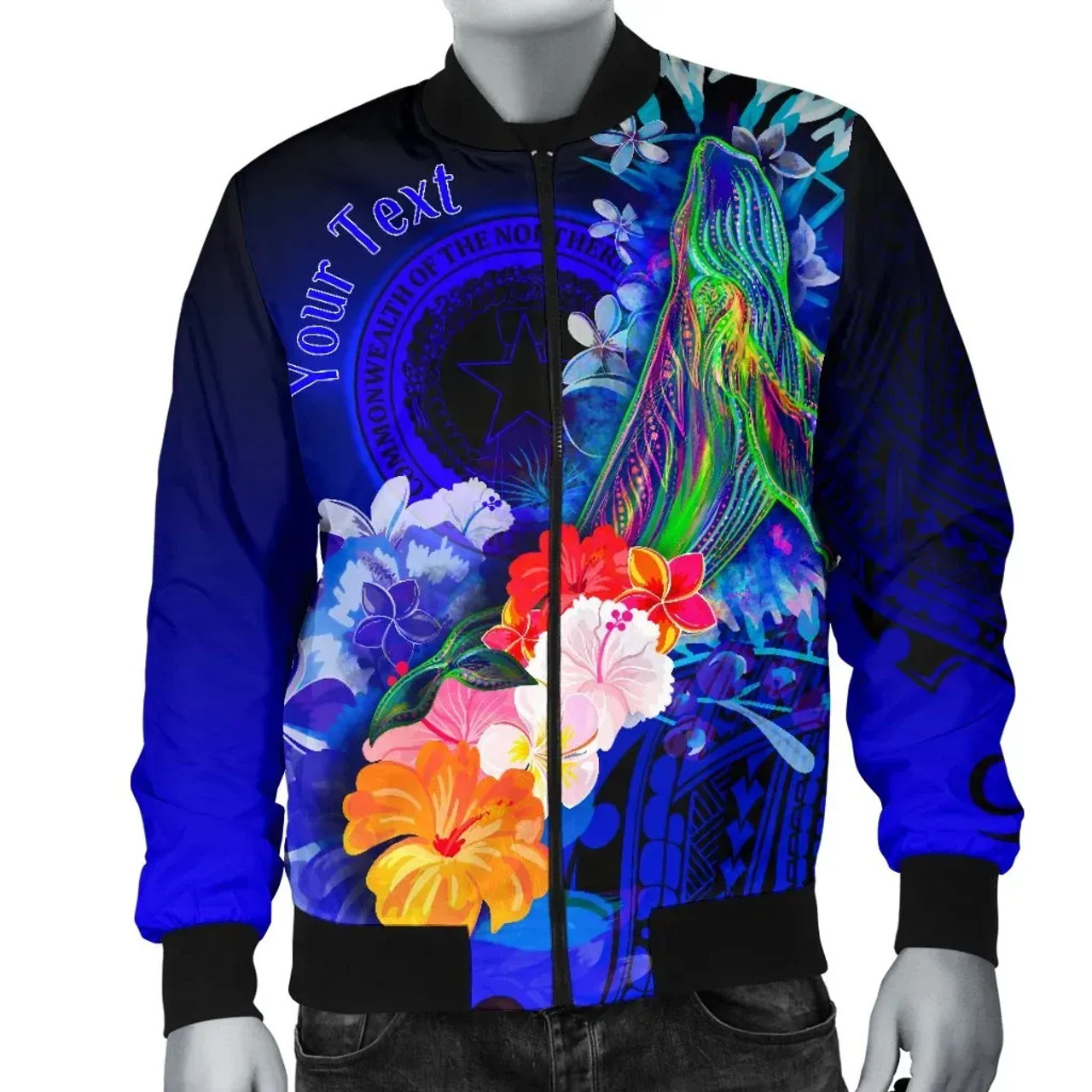 CNMI Custom Personalised Bomber Jacket - Humpback Whale with