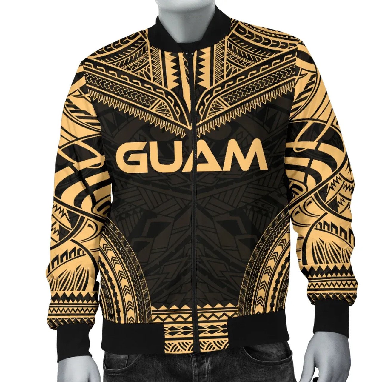 Guam Polynesian Chief Bomber Jacket - Gold Version 4