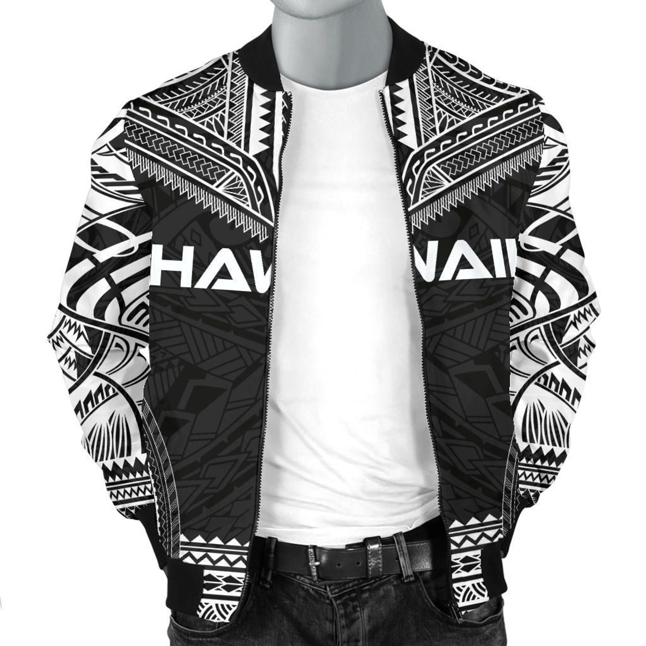 Hawaii Polynesian Chief Bomber Jacket - Black Version 3