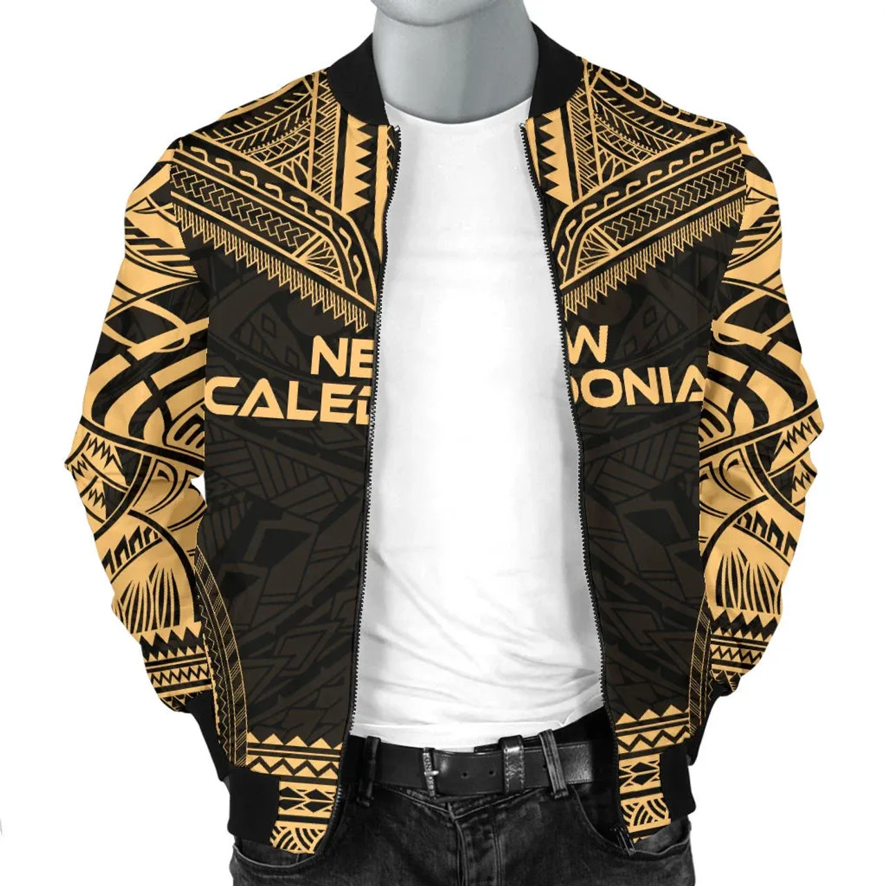 New Caledonia Polynesian Chief Bomber Jacket - Gold Version 3