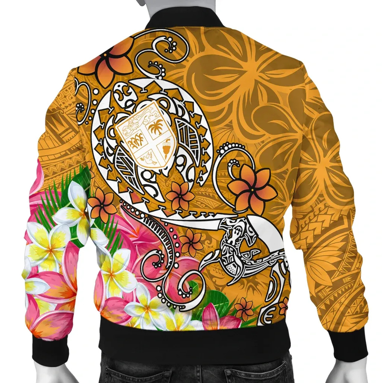 Fiji Bomber Jacket - Turtle Plumeria (Gold) 3