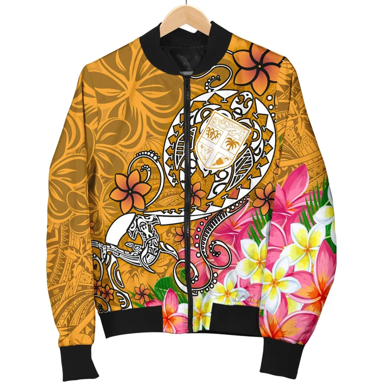 Fiji Bomber Jacket - Turtle Plumeria (Gold) 5